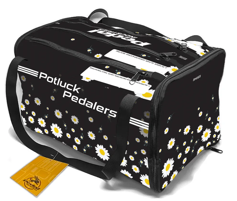 Potluck Pedalers 2022 RACEDAY BAG™ Black Daisies