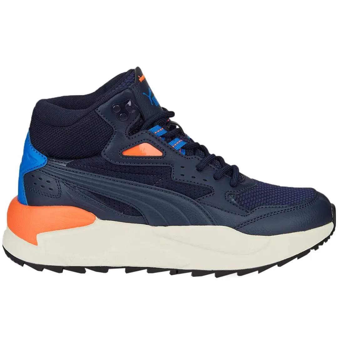 Puma X-Ray Speed Mid Wtr Kids Shoes Navy Blue 387385 02