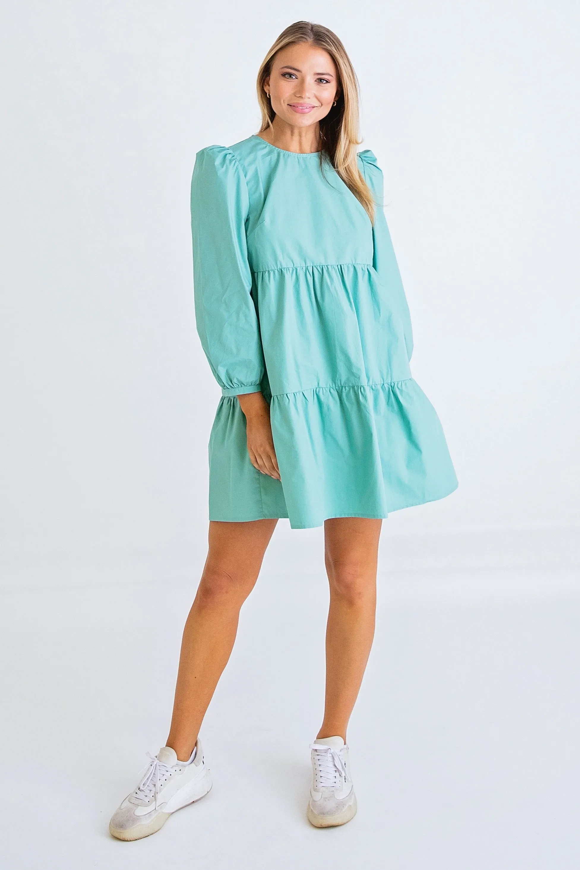 Purely Perfect Puff Sleeve Dress - Jade