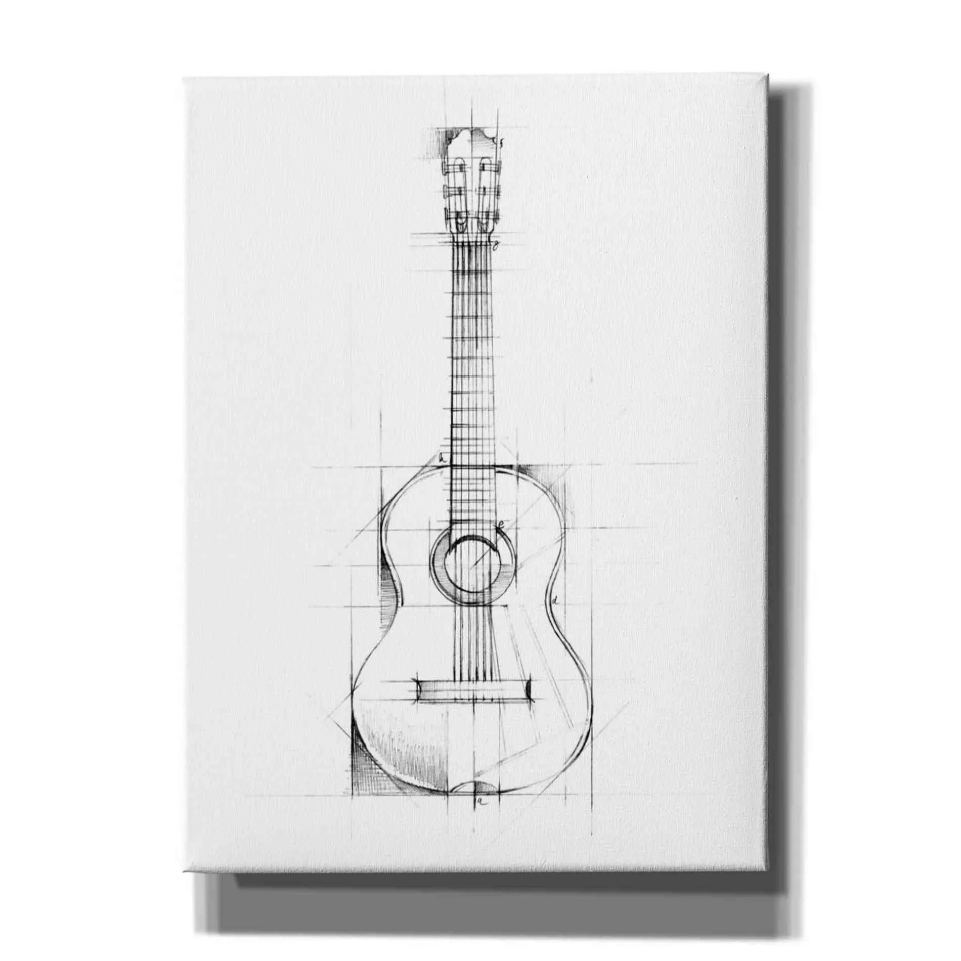 "Guitar Sketch" by Ethan Harper, Canvas Wall Art