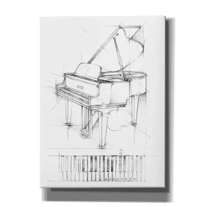 "Piano Sketch" by Ethan Harper, Canvas Wall Art