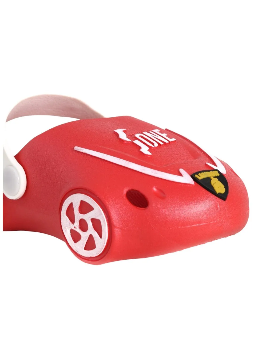 Race Day Ready: Vibrant Red Car Clogs for Young Speedsters