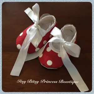 Red and White Minnie Polka dot Shoes