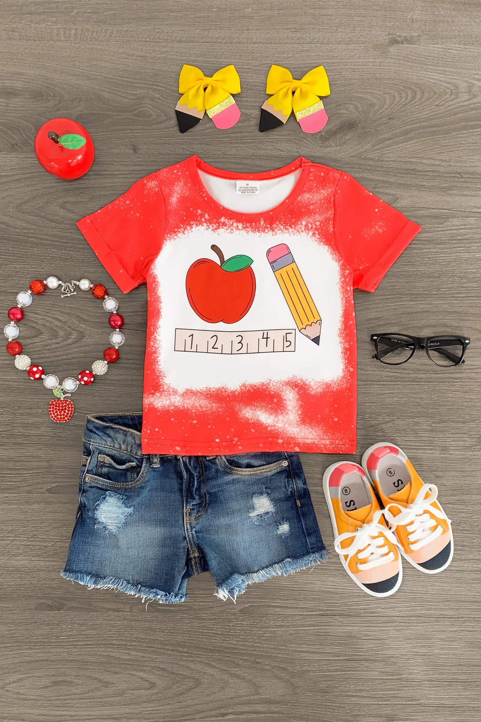 Red Apple & Pencil Top