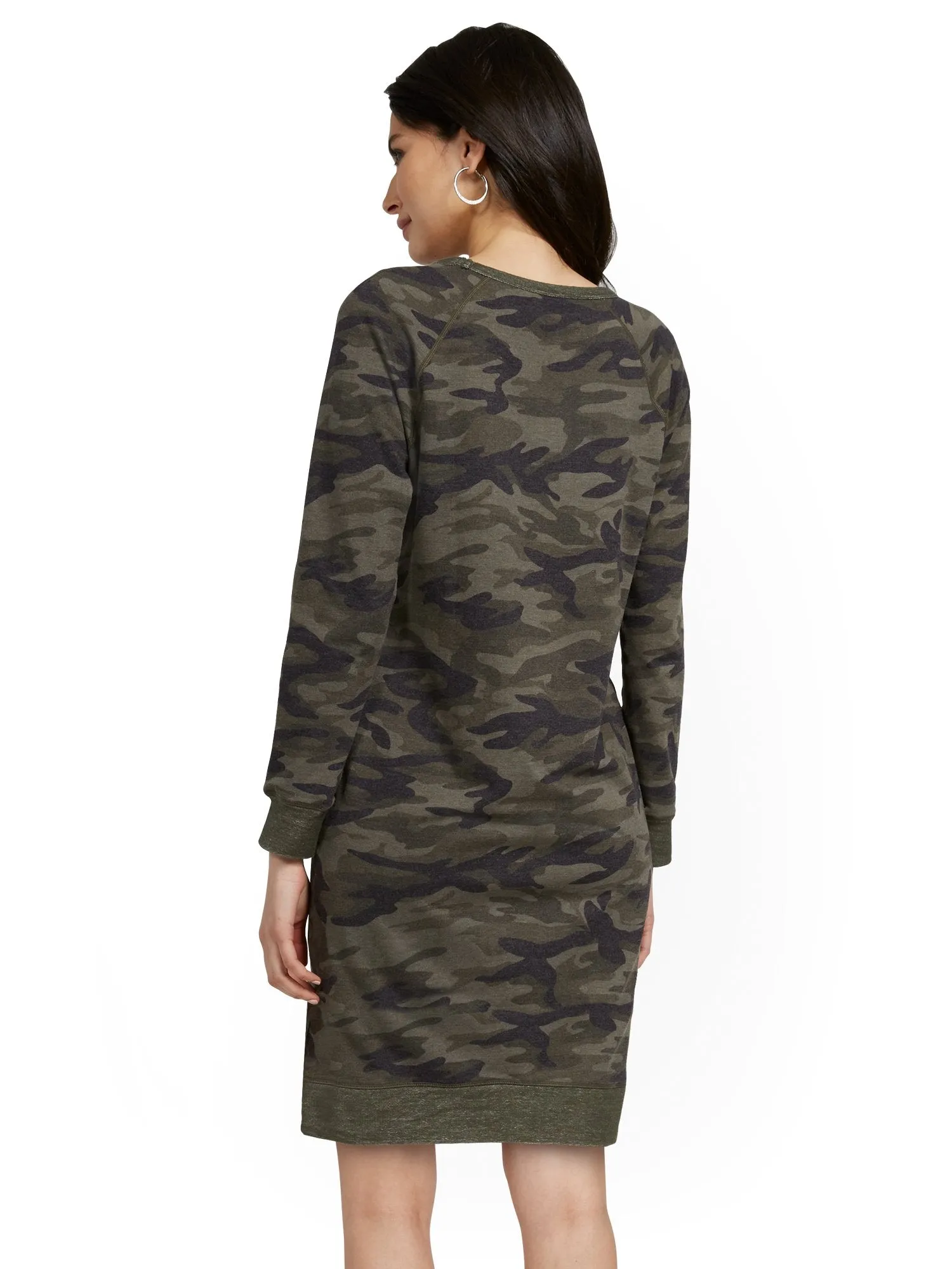 Reversible Camo-Print Sweatshirt Dress