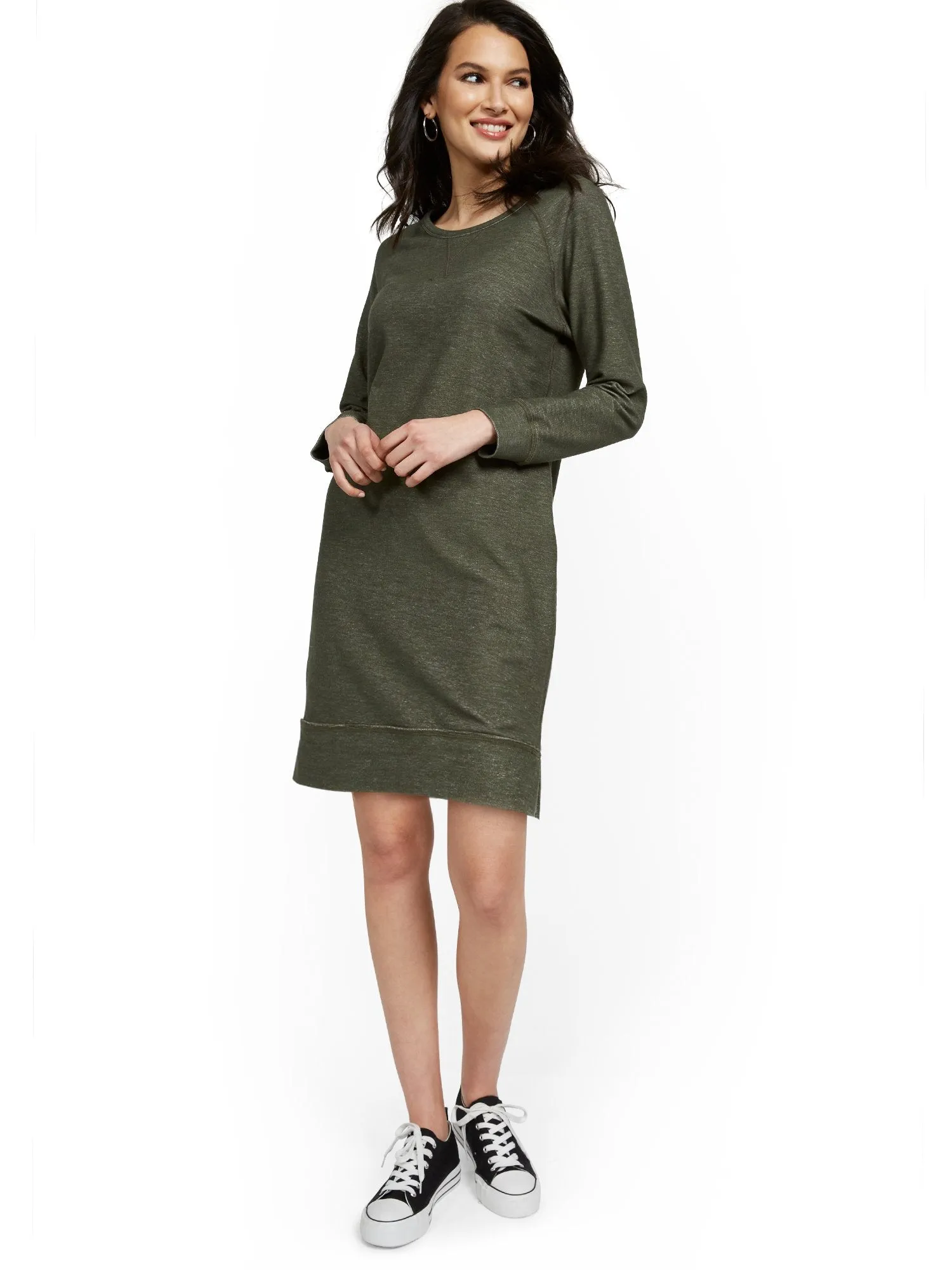 Reversible Camo-Print Sweatshirt Dress