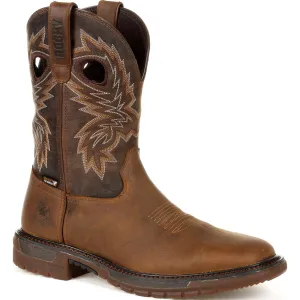 Rocky Mens Brown Leather FLX Original Ride WP Cowboy Boots