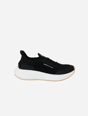 Runners Men's Hemp Leather Trainers | Black & White