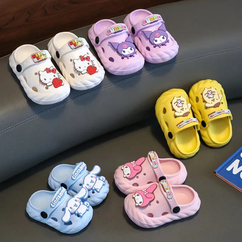 Sanrio Anima Children's Garden Shoes Kawaii Soft-Soled Non-Slip Indoor Home Slippers For Girls And Boys