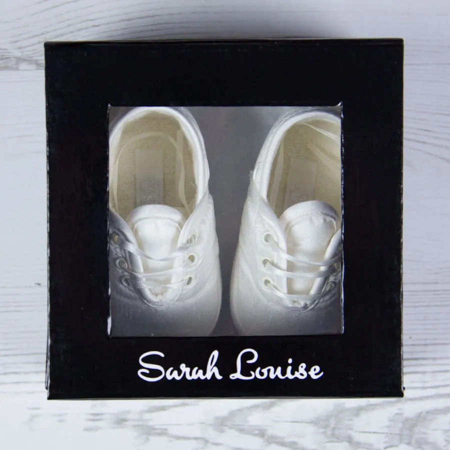 Sarah Louise Boys Christening Shoes - Ivory 004402