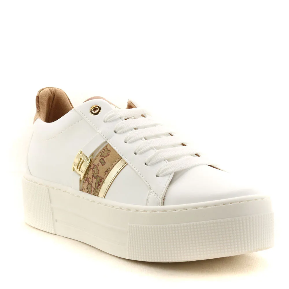 Scarpe Donna 1A Classe Alviero Martini Sneakers Bianche con Inserto Geo Classic 0403