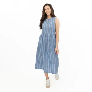 Seasalt Blue Striped Creek Cottage Midi Dress