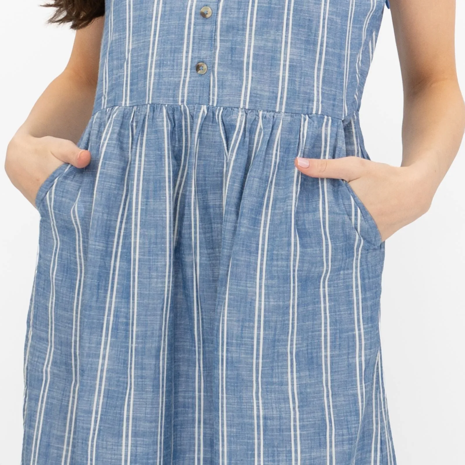 Seasalt Blue Striped Creek Cottage Midi Dress