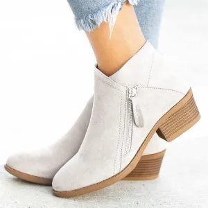 SH264 - Suede Double Side Zipper Boots