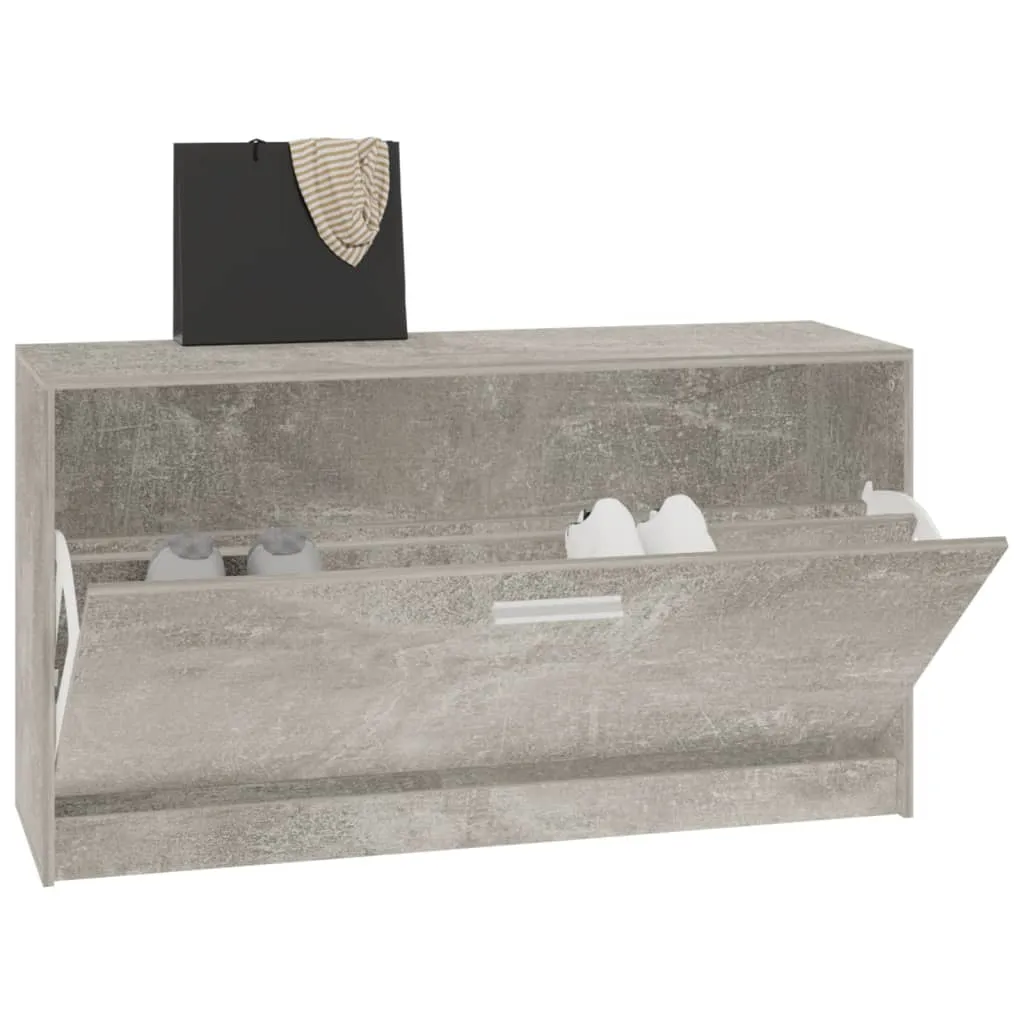 Shoe Bench Concrete Grey 80x24x45 cm Engineered Wood