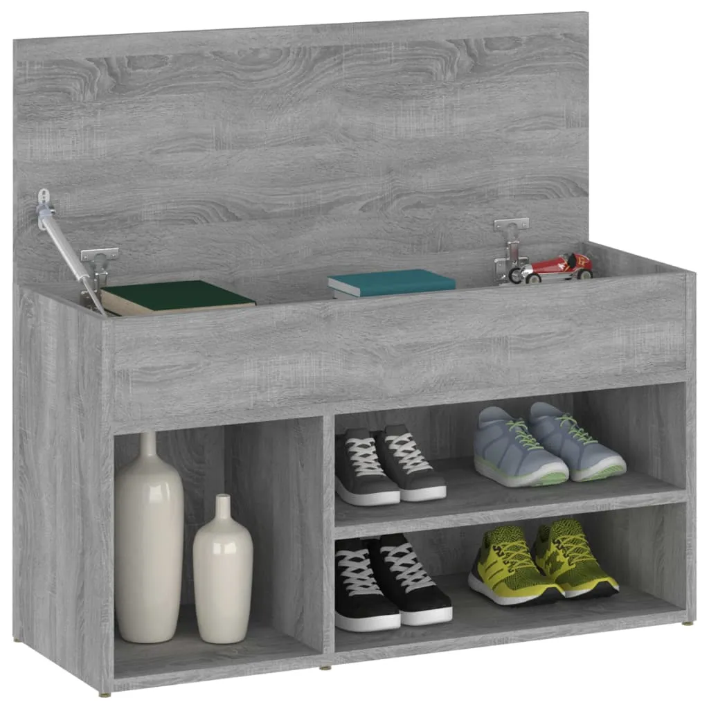 Shoe Bench Grey Sonoma 80x30x45 cm Engineered Wood