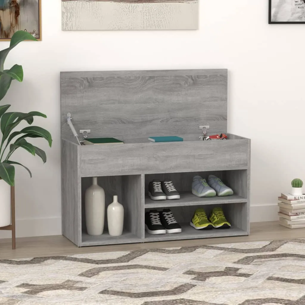 Shoe Bench Grey Sonoma 80x30x45 cm Engineered Wood