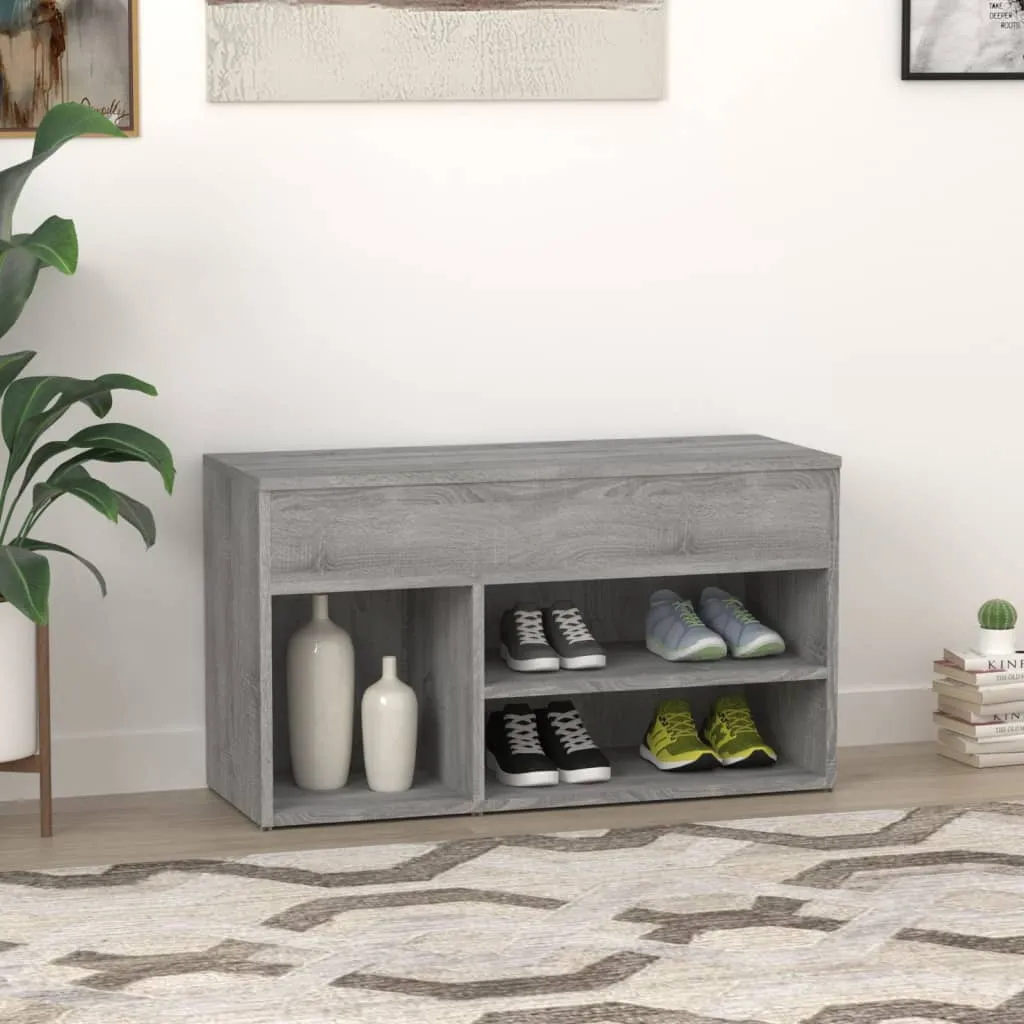 Shoe Bench Grey Sonoma 80x30x45 cm Engineered Wood