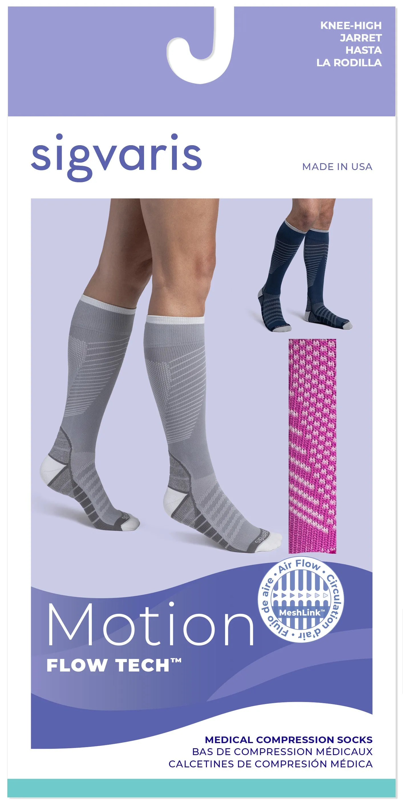 Sigvaris Unisex Motion Flow Tech Compression Socks 20-30mmHg