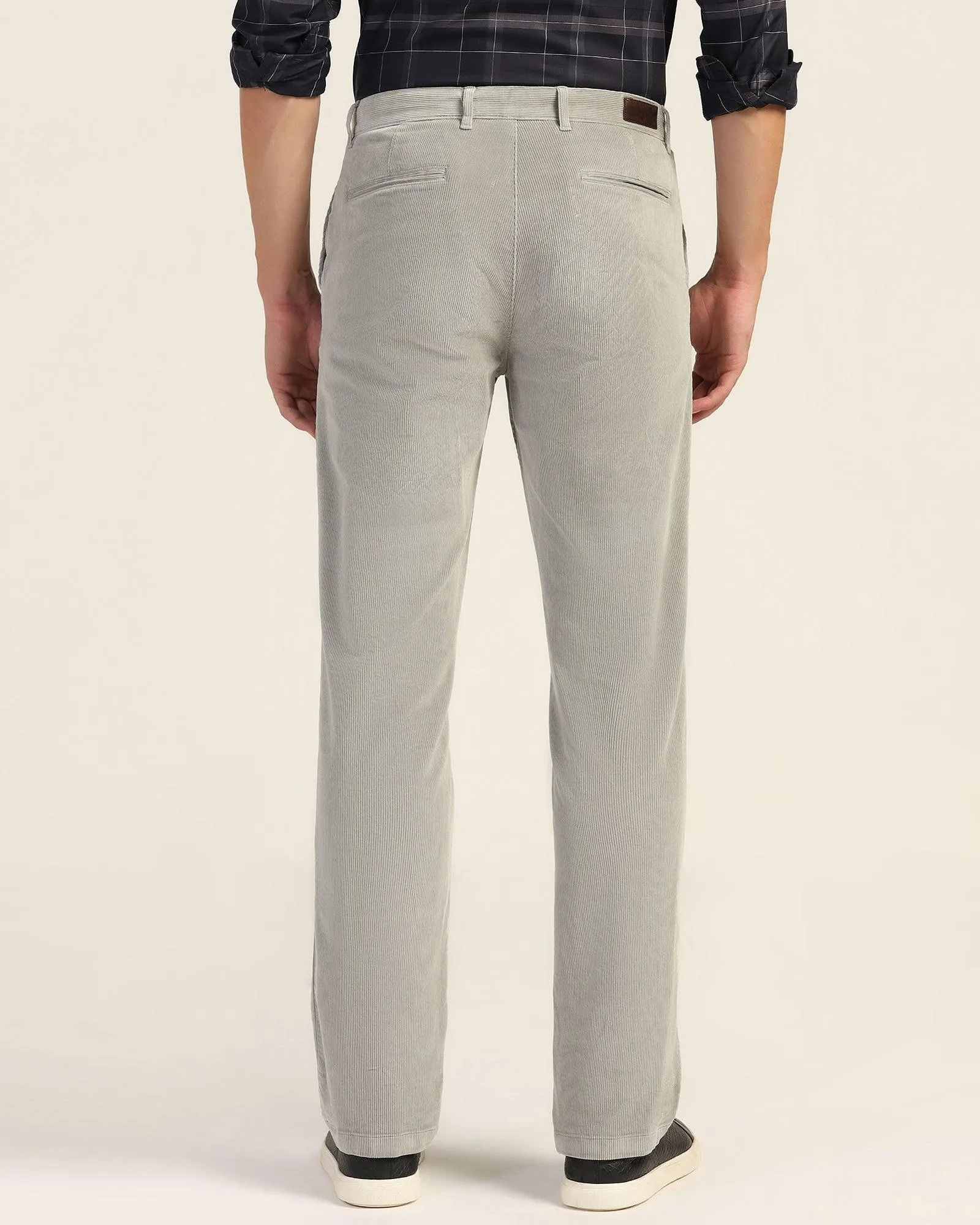 Straight B-90 Casual Grey Textured Khakis - Magna