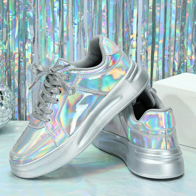 Stylish Shiny Board Shoes Couple Performance Show Shoes