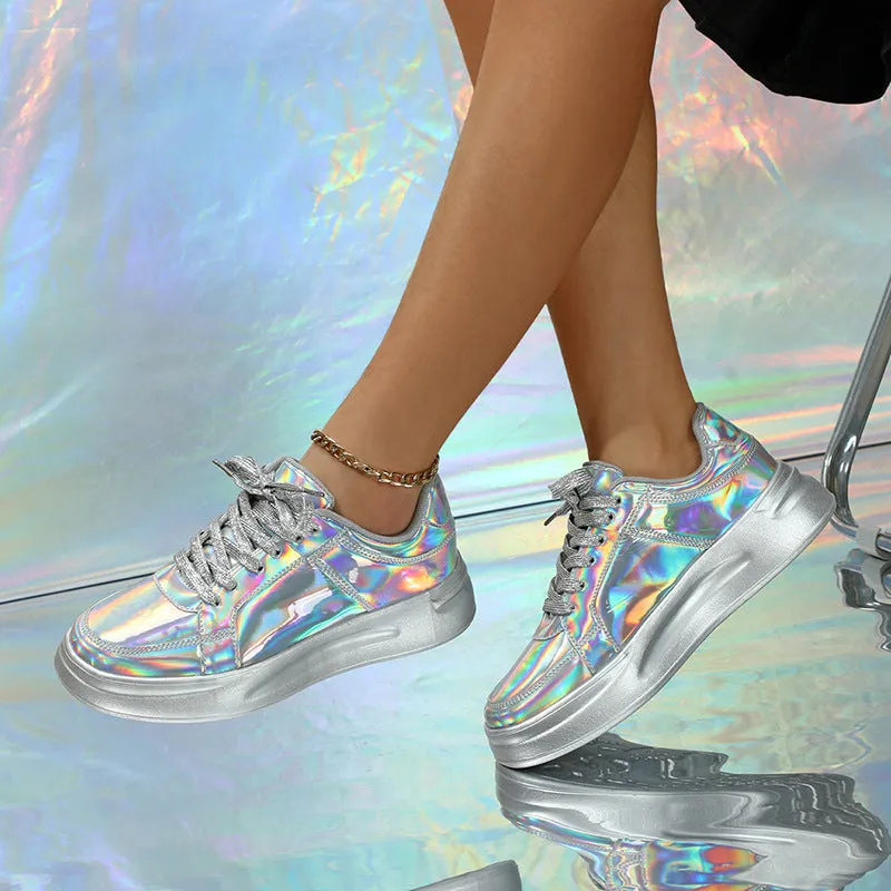 Stylish Shiny Board Shoes Couple Performance Show Shoes