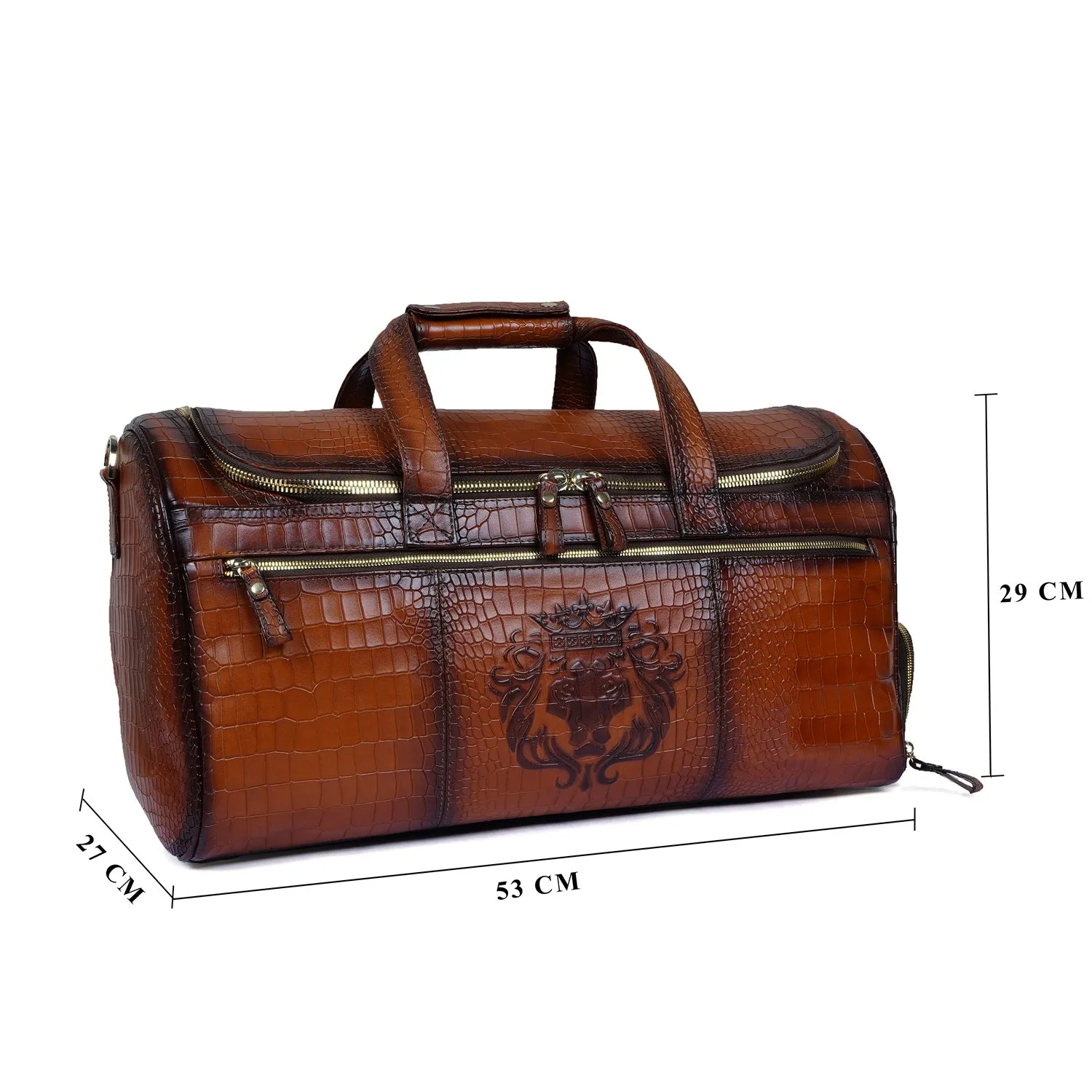 Tan Duffle Bag with Additional Footwear Compartment