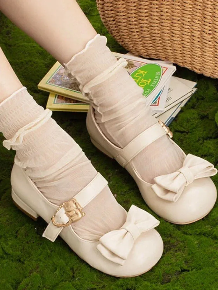 TAVIMART  -  Kawaii Sweet Mary Janes Shoes Women Buckle Japanese Lolita Platform Shoes Female Pure Colour Bow Fashion Shoes Summer New