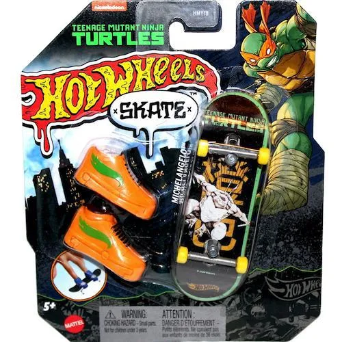 Teenage Mutant Ninja Turtles Michelangelo Hot Wheels Skate Fingerboard and Shoes