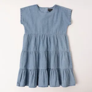 Tiered Denim Dress