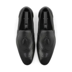 Unique Tassel Brogue Loafers-Black