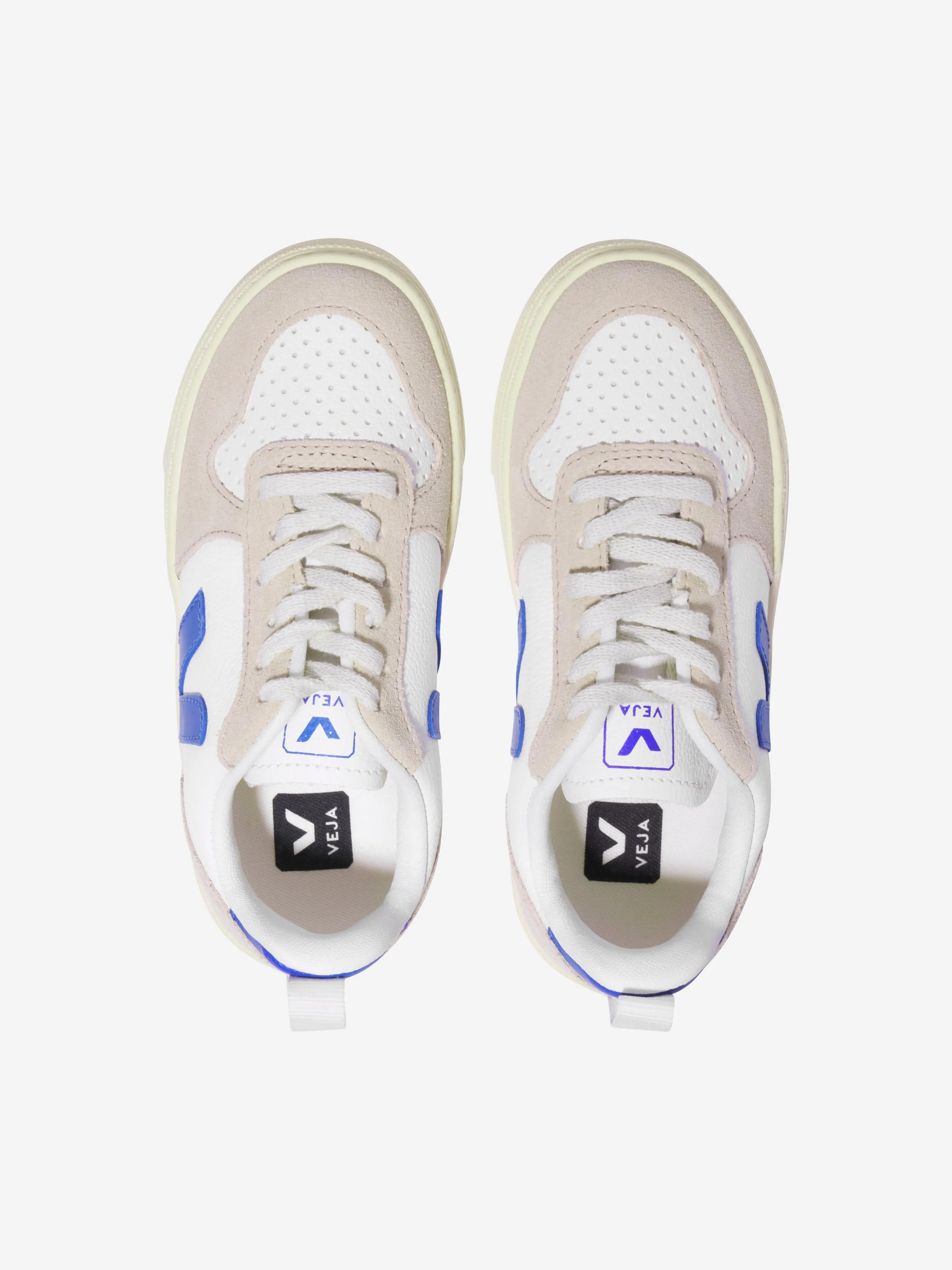 Veja Boys Small V-10 Lace Up Trainers in White