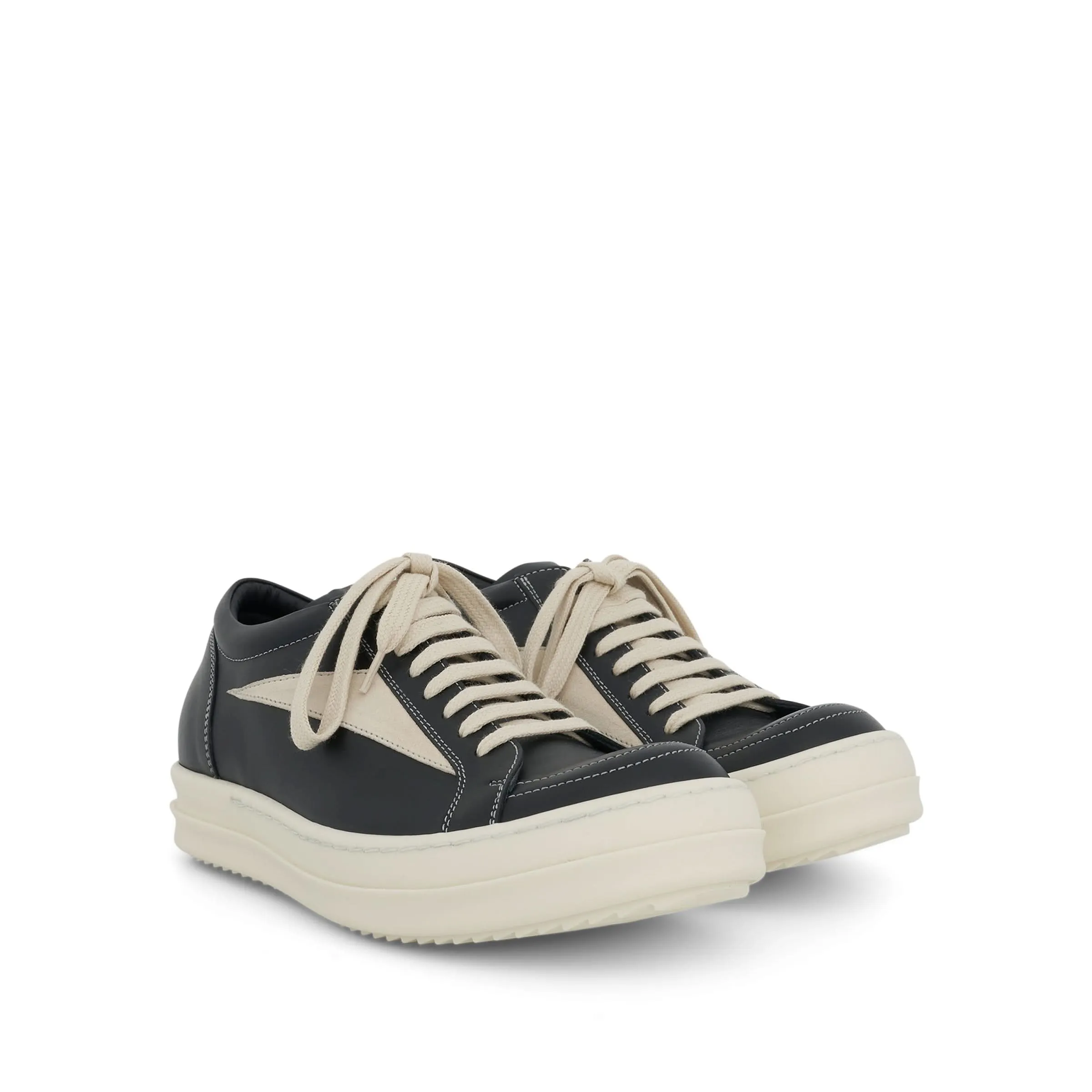 Vintage Leather Sneaker in Black/Milk