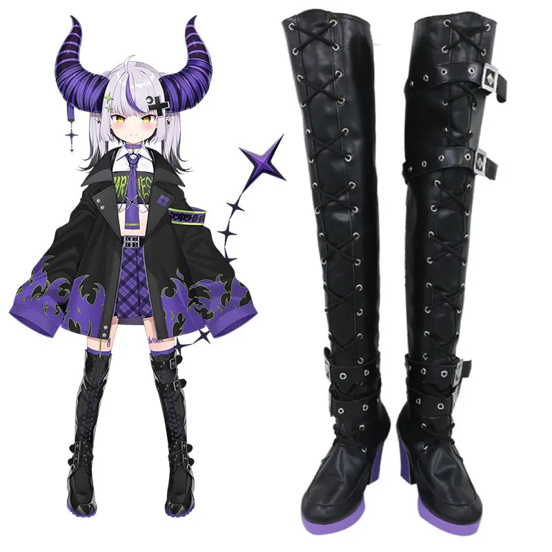 Virtual YouTuber La  Darknesss Laplus Third Costume Shoes Cosplay Boots