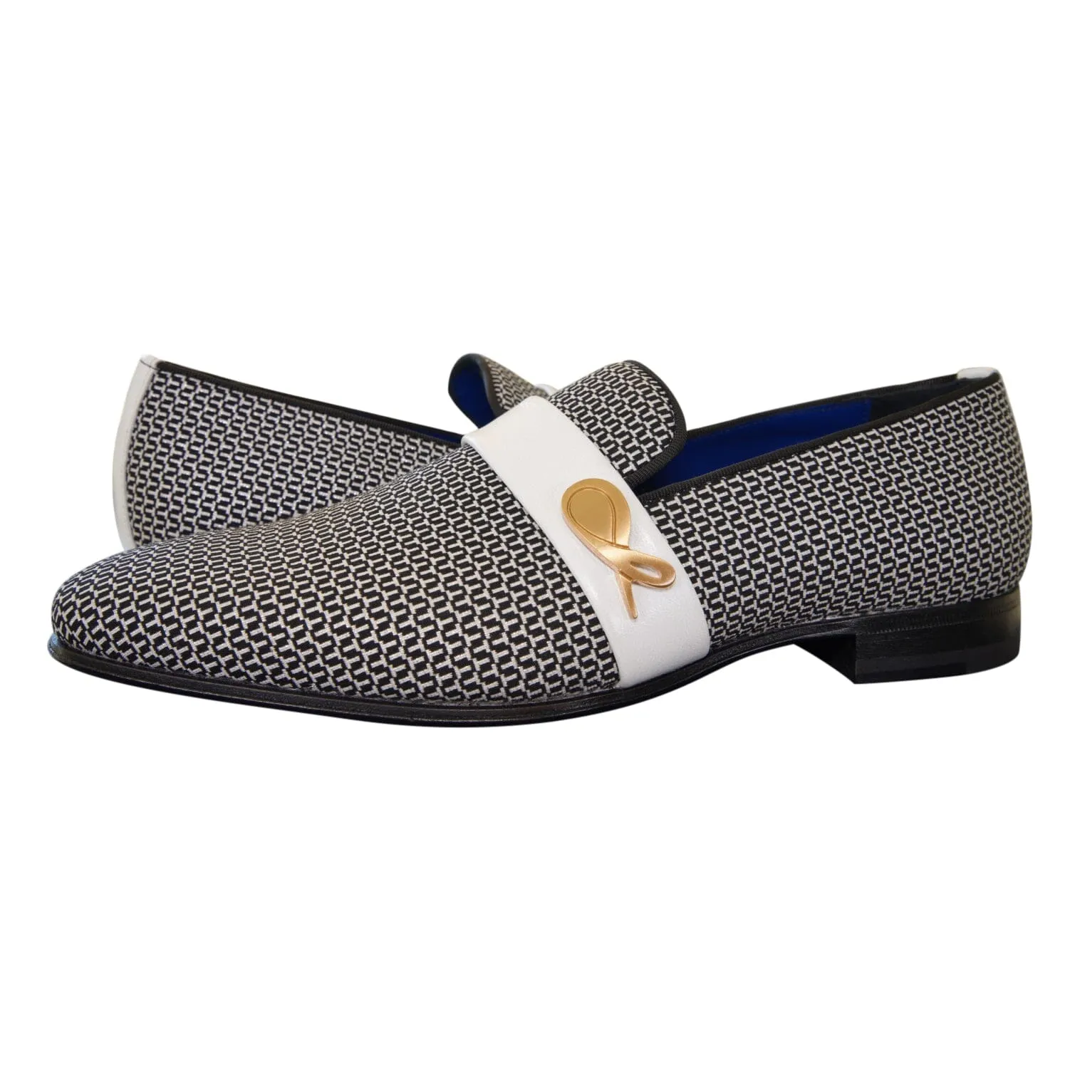 White Croccante Loafer With Yellow Gold Hardware