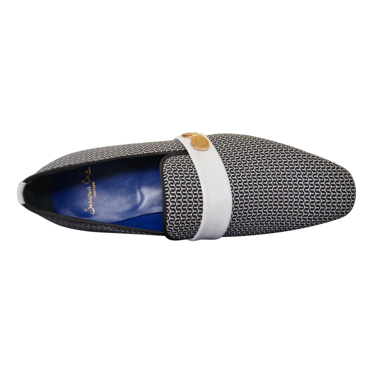 White Croccante Loafer With Yellow Gold Hardware