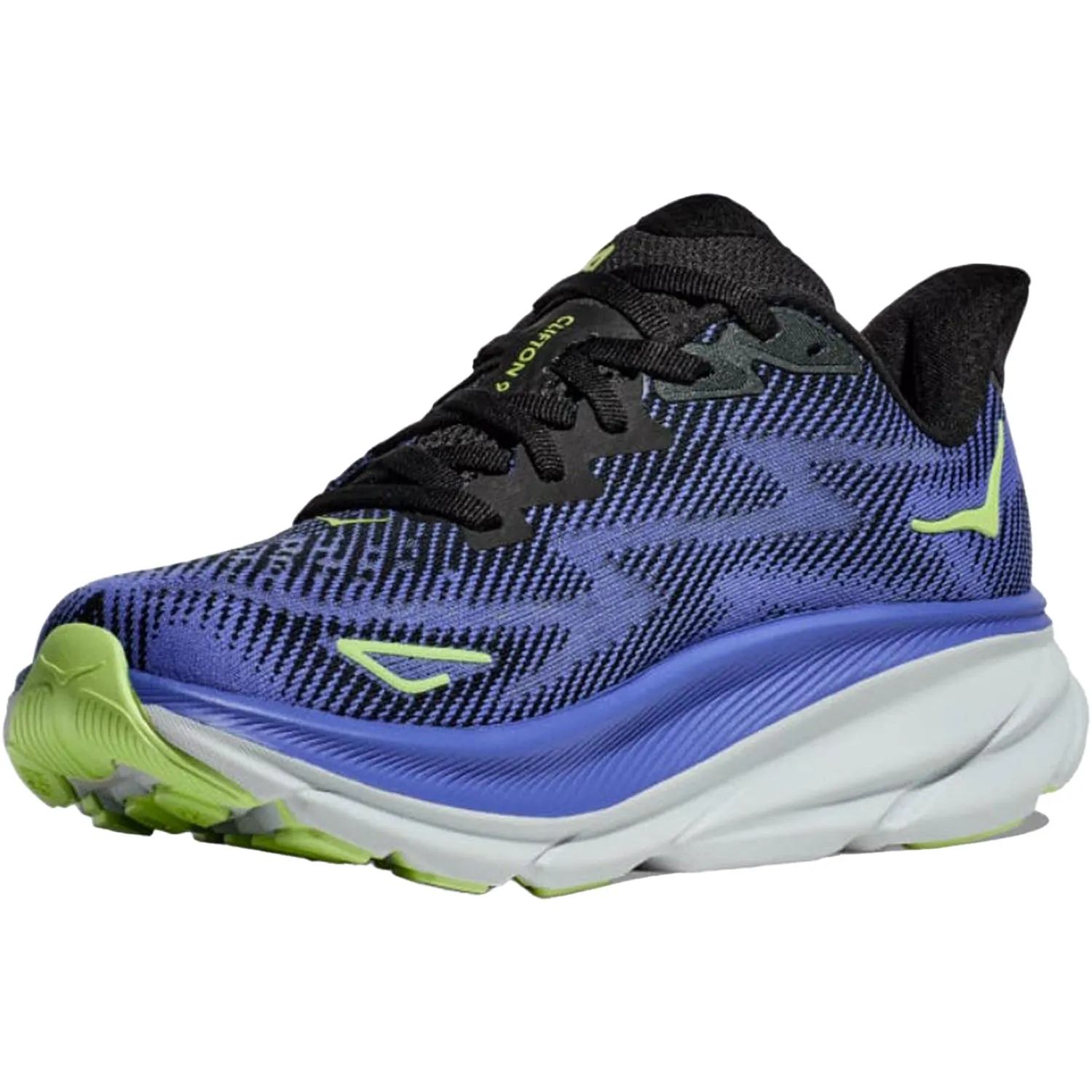 Women's Hoka Clifton 9 Black/Stellar Blue Mesh