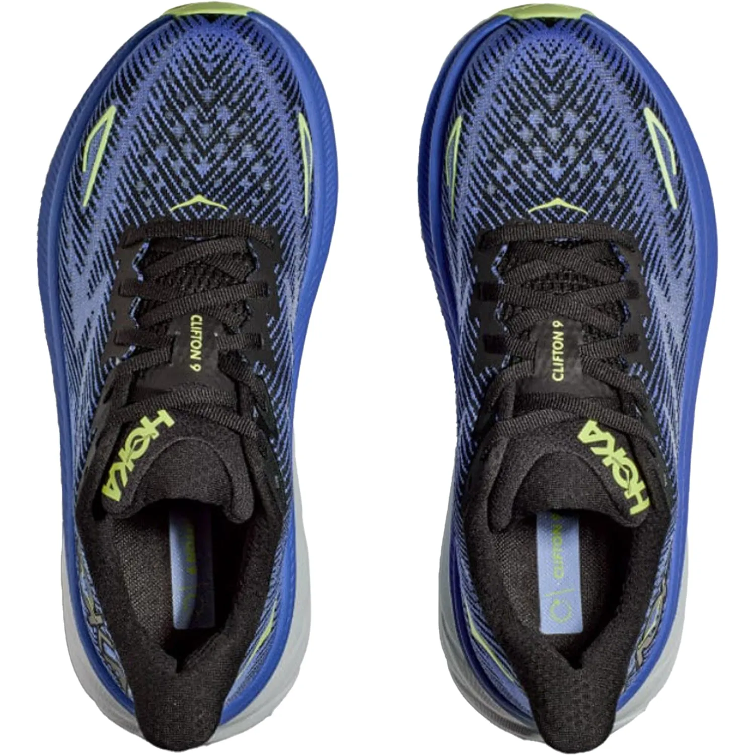 Women's Hoka Clifton 9 Black/Stellar Blue Mesh