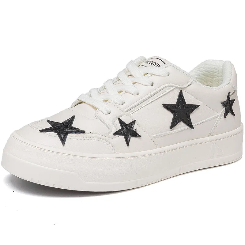 Womens Platform Star Lace Up Sneakers