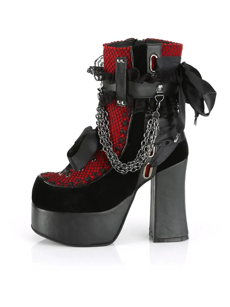 Women's Victorian Gothic Vampire Contrasting Strappy High Heels