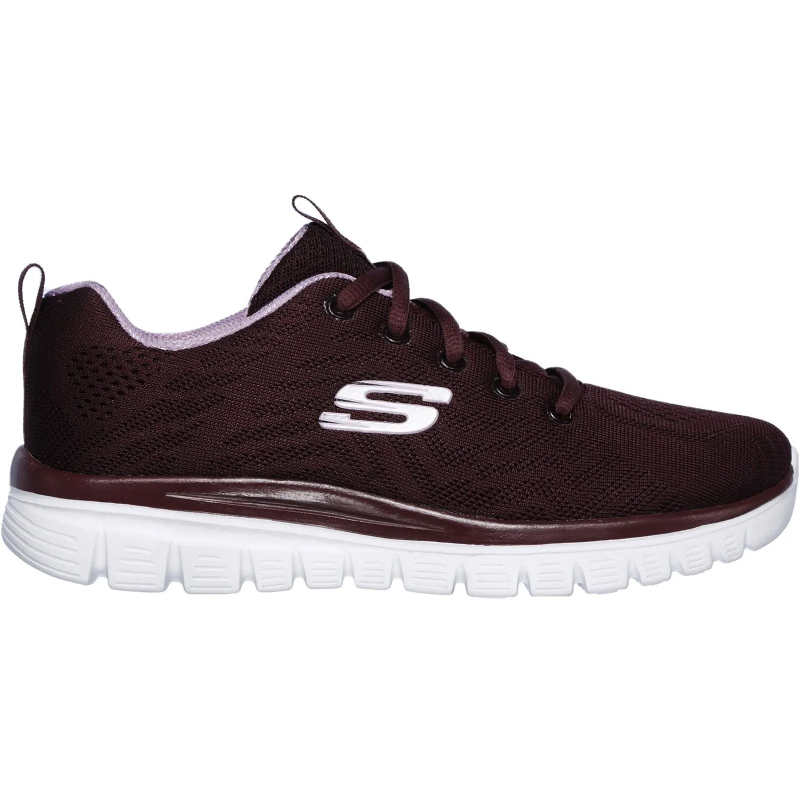 Women's Wide Fit Skechers 12615  Graceful Get Connected Sports Sneakers - Wine