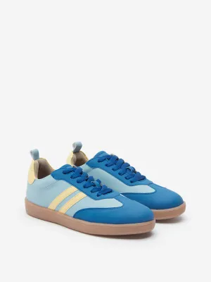 Yellow Blue Lace-Up Sneakers